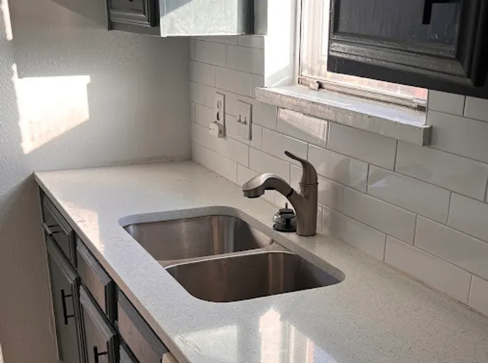 Clean kitchen counter and sink